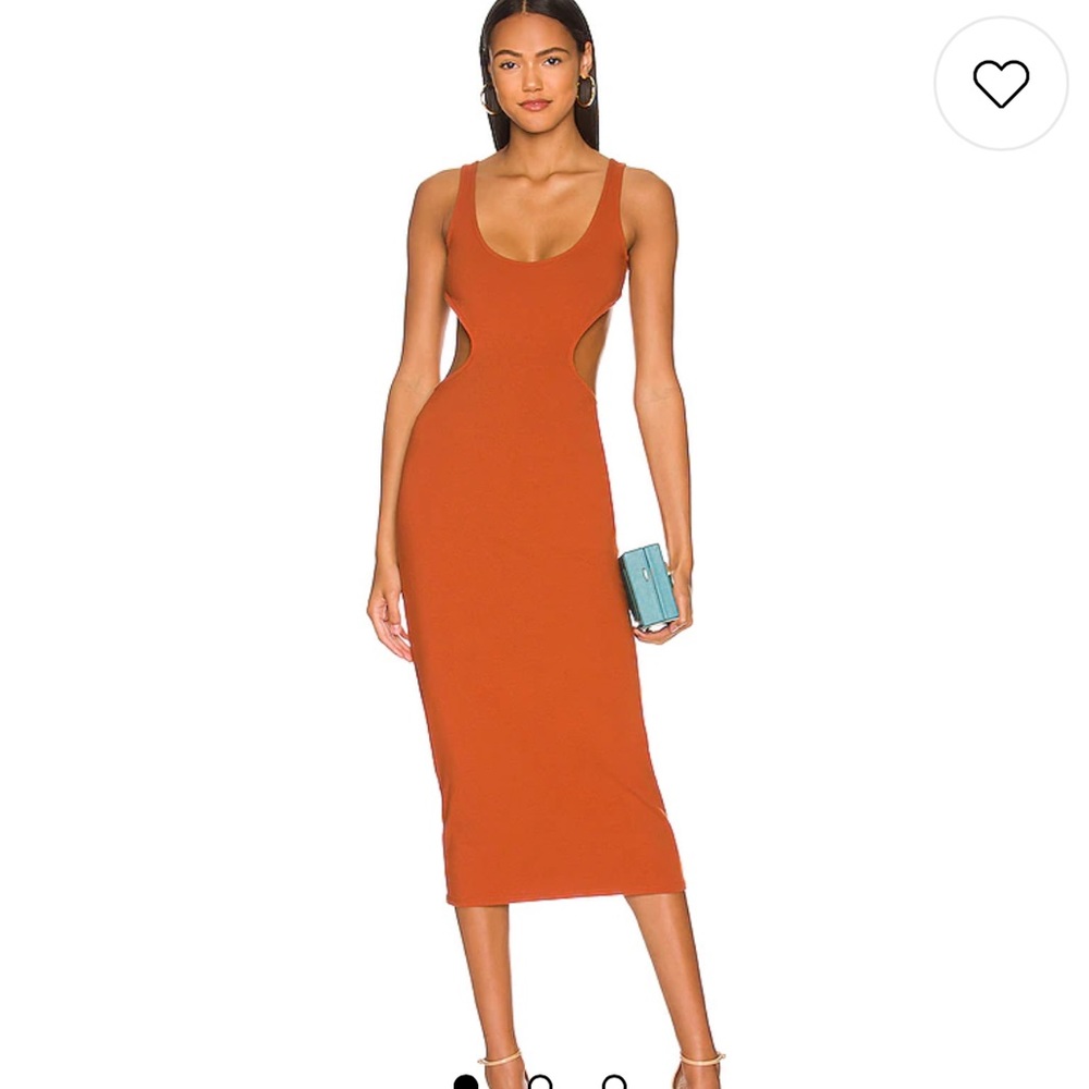 Lovers + Friends Orange Cutout Revolve Dress